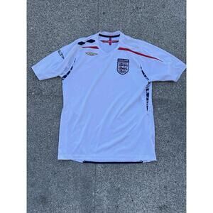 England National Team Jersey Men's L Large White Home 2007 2009 Umbro *